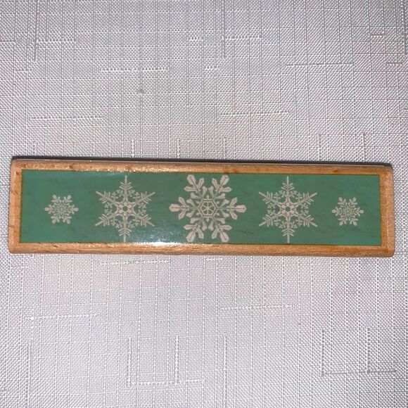 NWOT Snowman Snowflake Stamp Set 2 Wood Mount Winter Scrapbooking Card Crafting - Picture 3 of 7